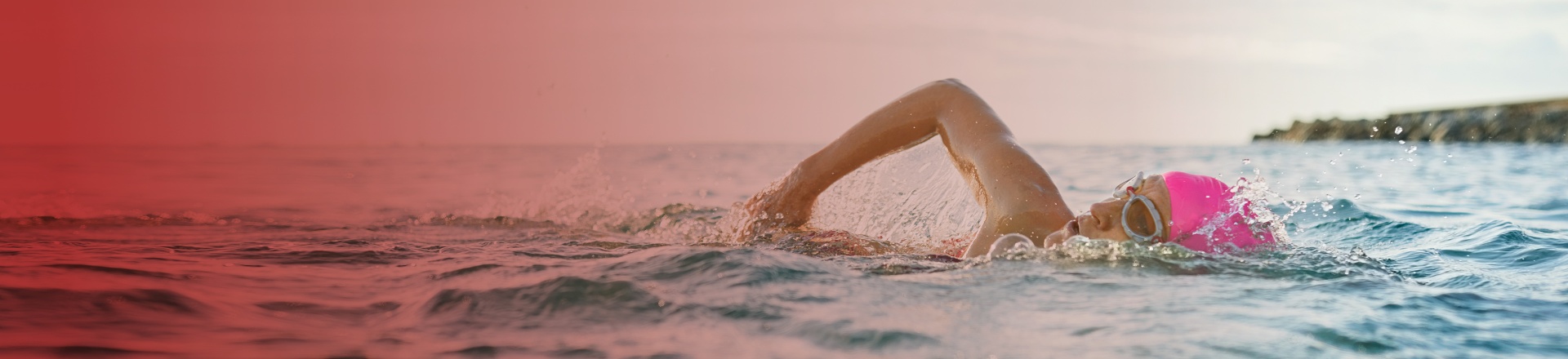 Woman swimming: heart health support.